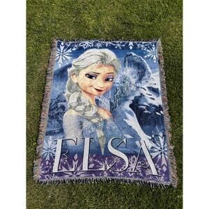 Disney Frozen Elsa Woven Tapestry Throw Blanket